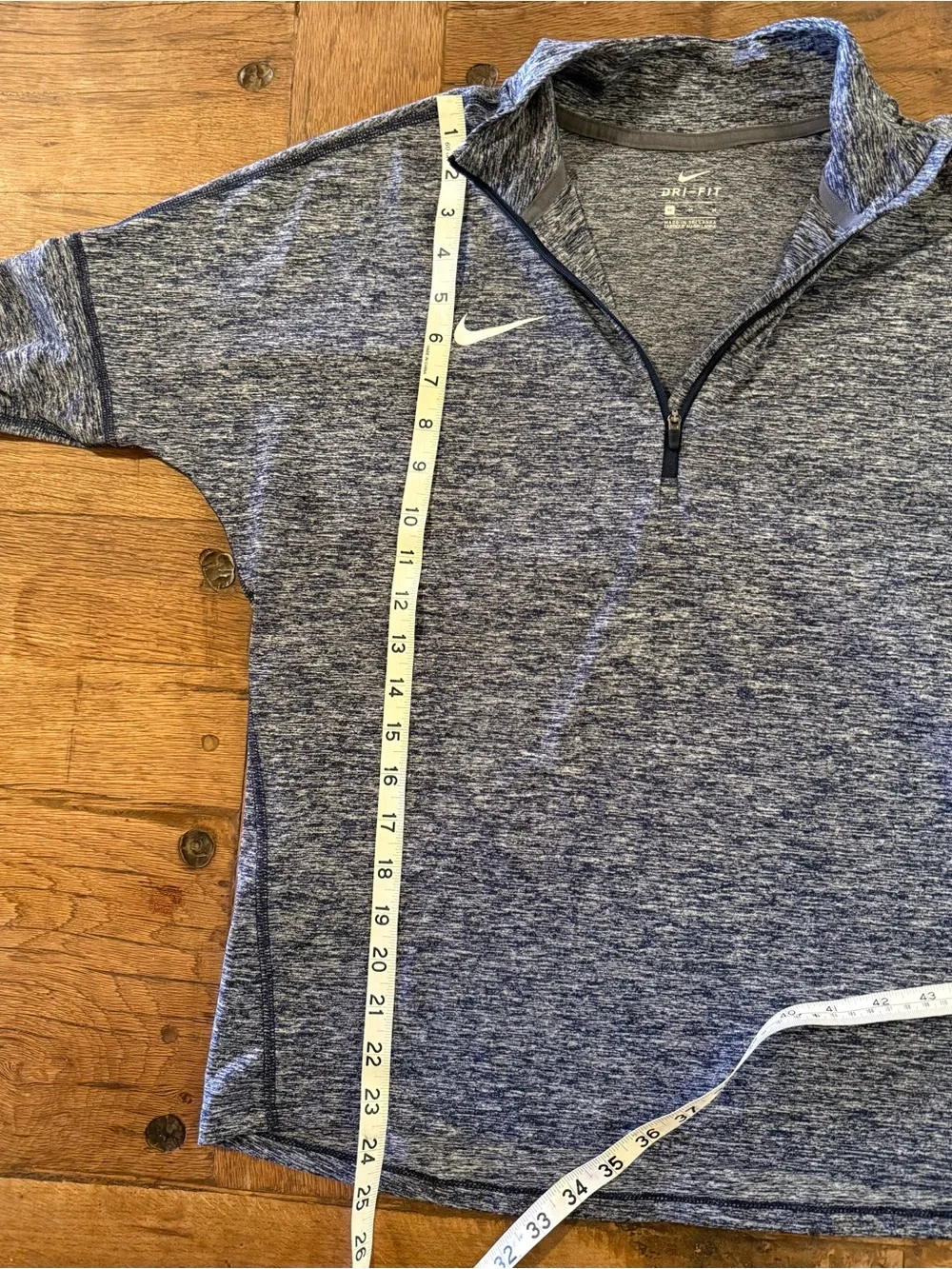 Nike Blue Heathered Quarter Zip Pullover